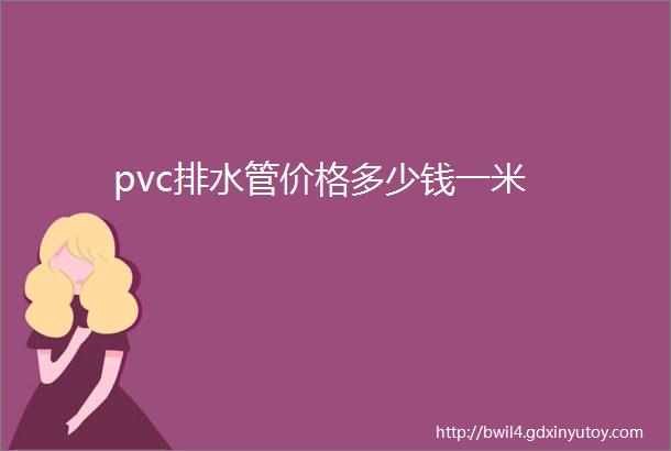 pvc排水管价格多少钱一米