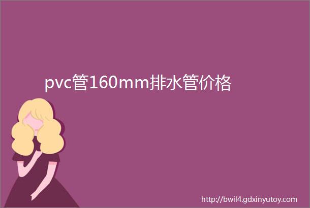 pvc管160mm排水管价格