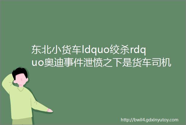 东北小货车ldquo绞杀rdquo奥迪事件泄愤之下是货车司机的欲哭无泪